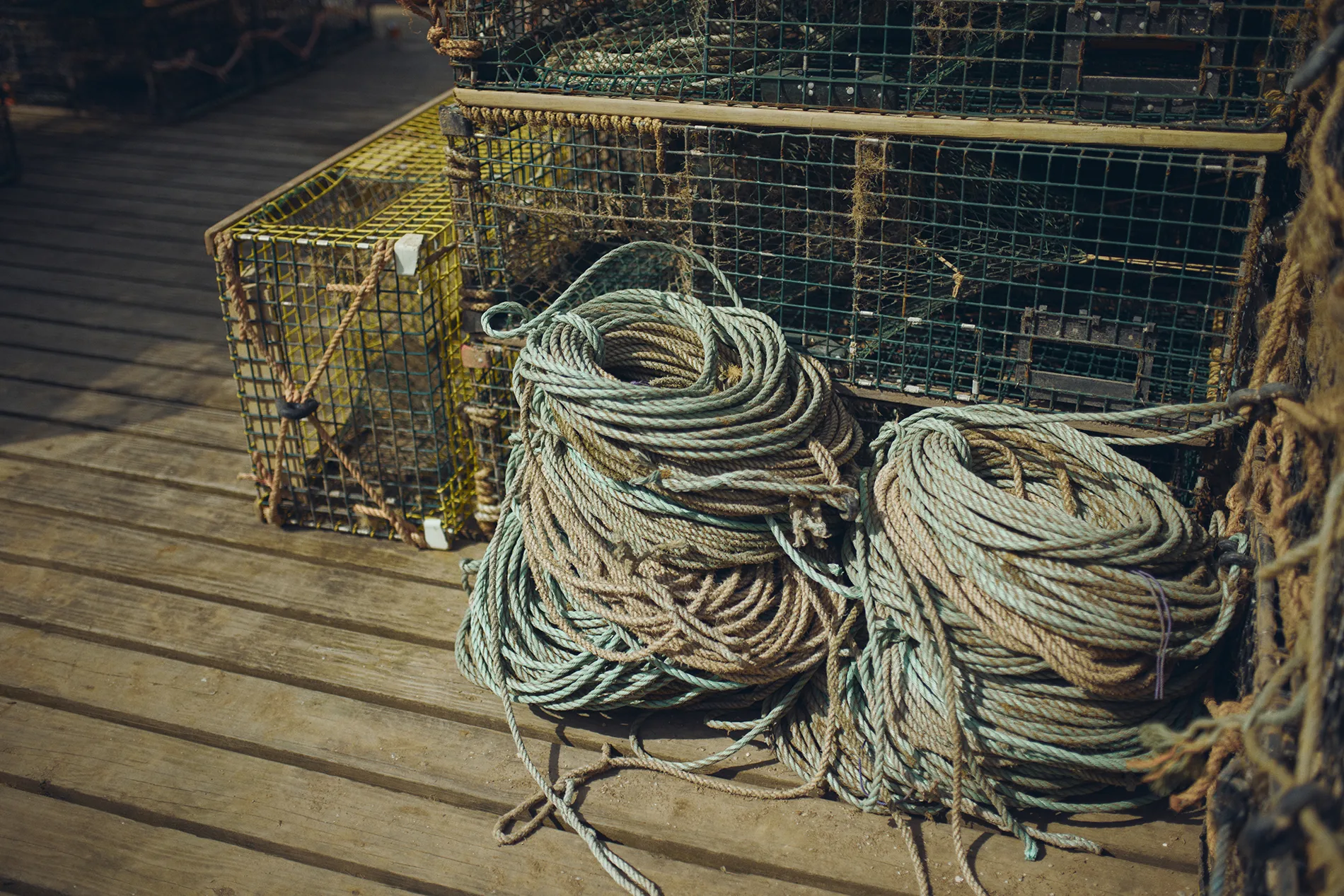 lobster traps and ropes