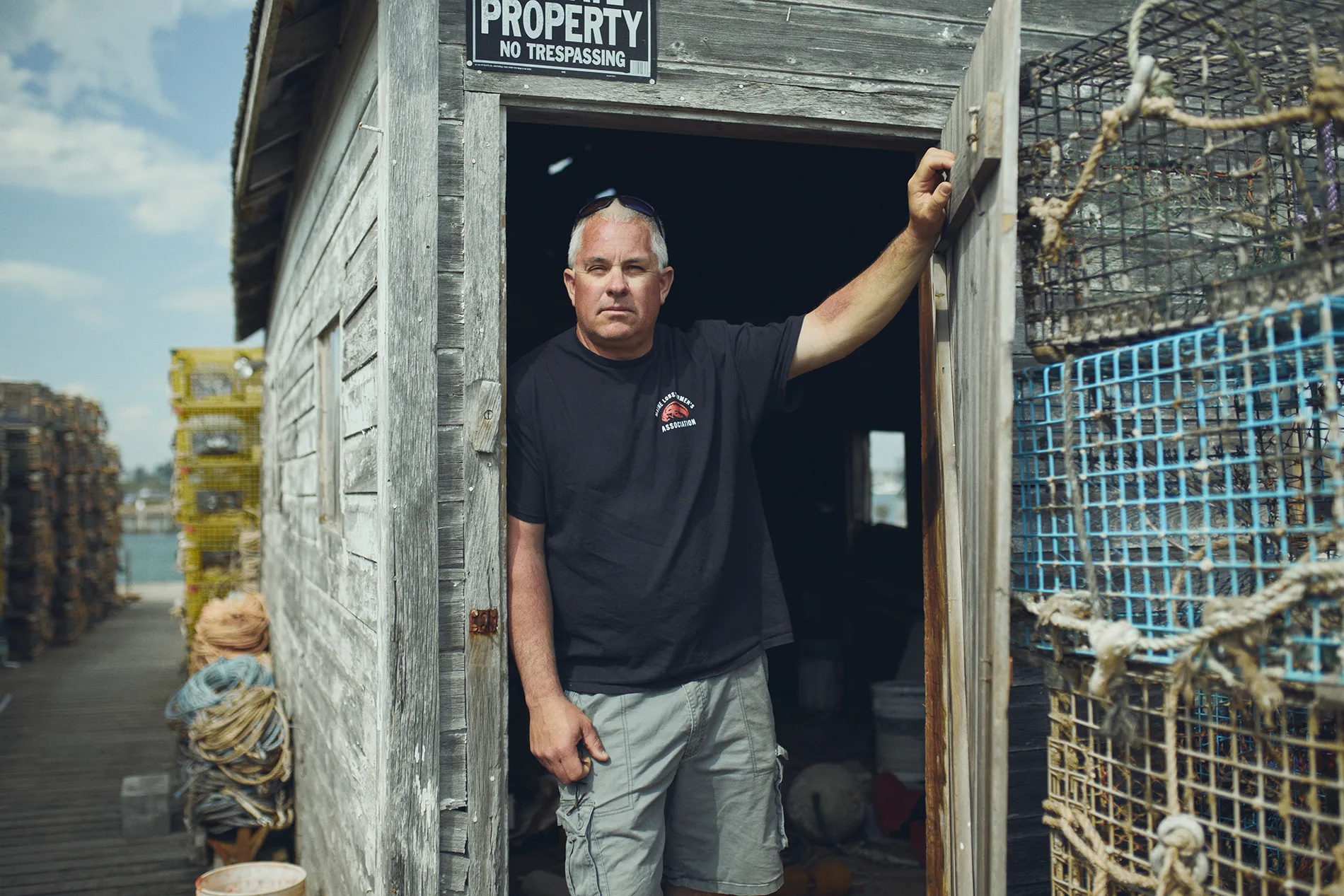 lobsterman in door frame